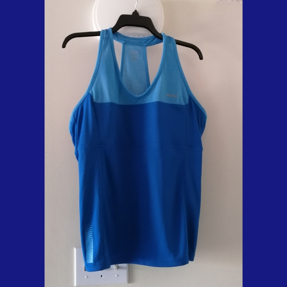 Reebok Athletic Two-Tone Blue Raceback Tank Top - Picture 3 of 14